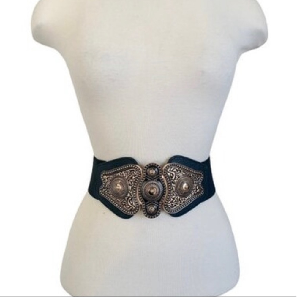 Metal Leather Western Gypsy Cow Girl Boho Chic Belt - Picture 2 of 4